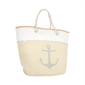 NEW ANDREA BIJOUX women's anchor tote bag in beige